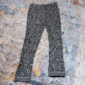 Vintage 90s / Y2K black and white boho linen pants